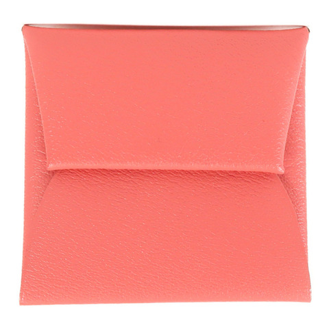 HERMES Chevre皮革Bastia錢包Pink
