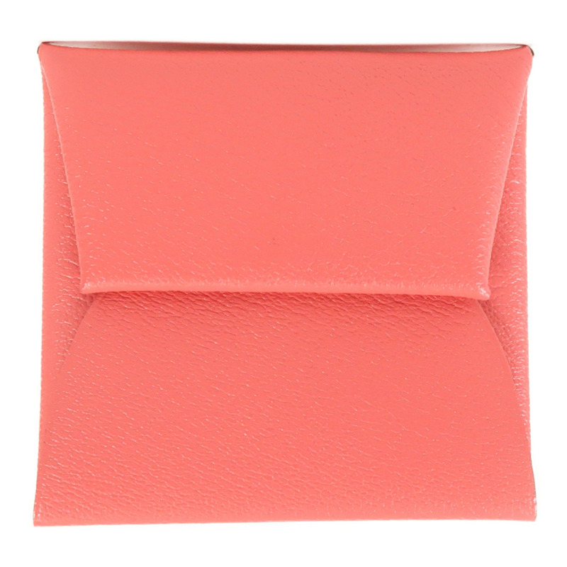 HERMES Chevre皮革Bastia錢包Pink-0