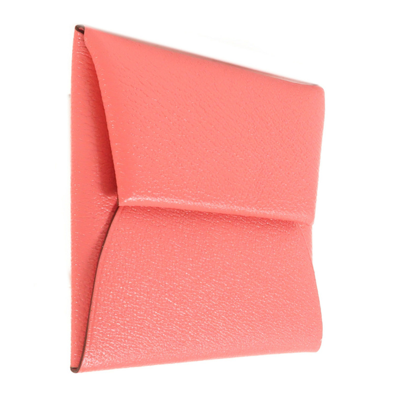 HERMES Chevre皮革Bastia錢包Pink-2