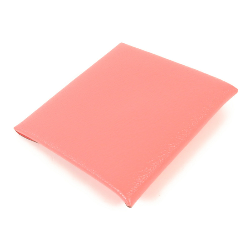 HERMES Chevre皮革Bastia錢包Pink-4
