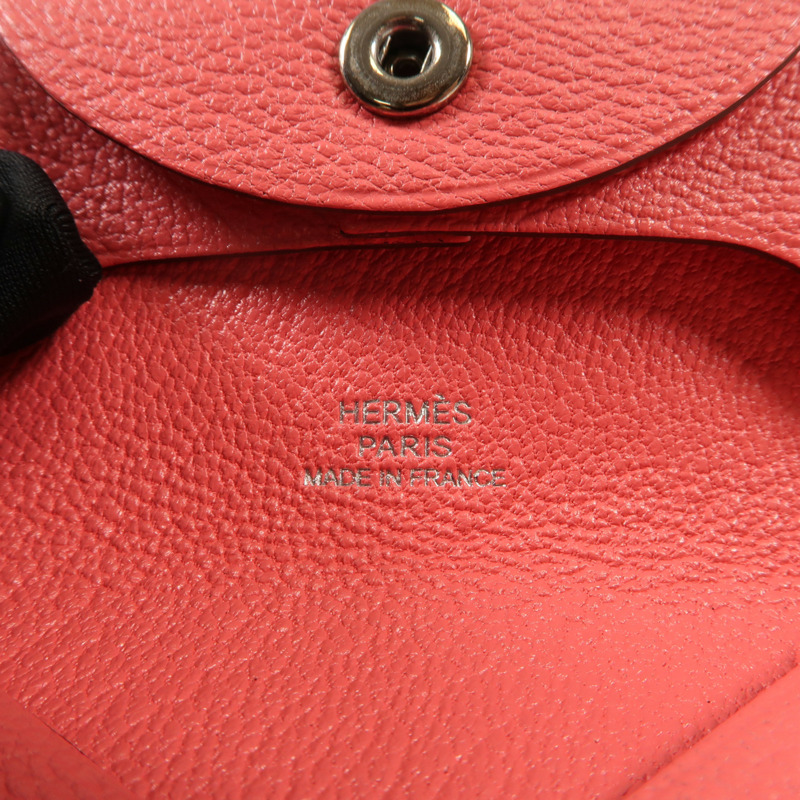 HERMES Chevre皮革Bastia錢包Pink-5