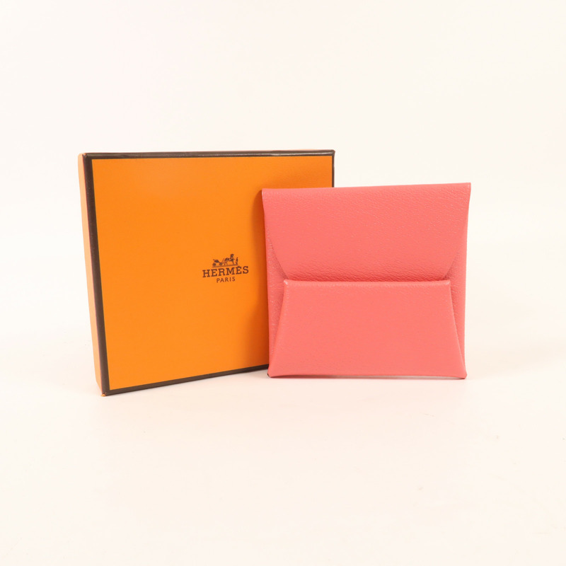 HERMES Chevre皮革Bastia錢包Pink-13