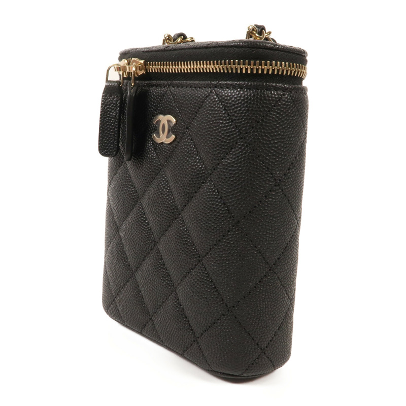 CHANEL 牛皮皮革Mini Gigarette Box金扣鏈帶肩背袋-2