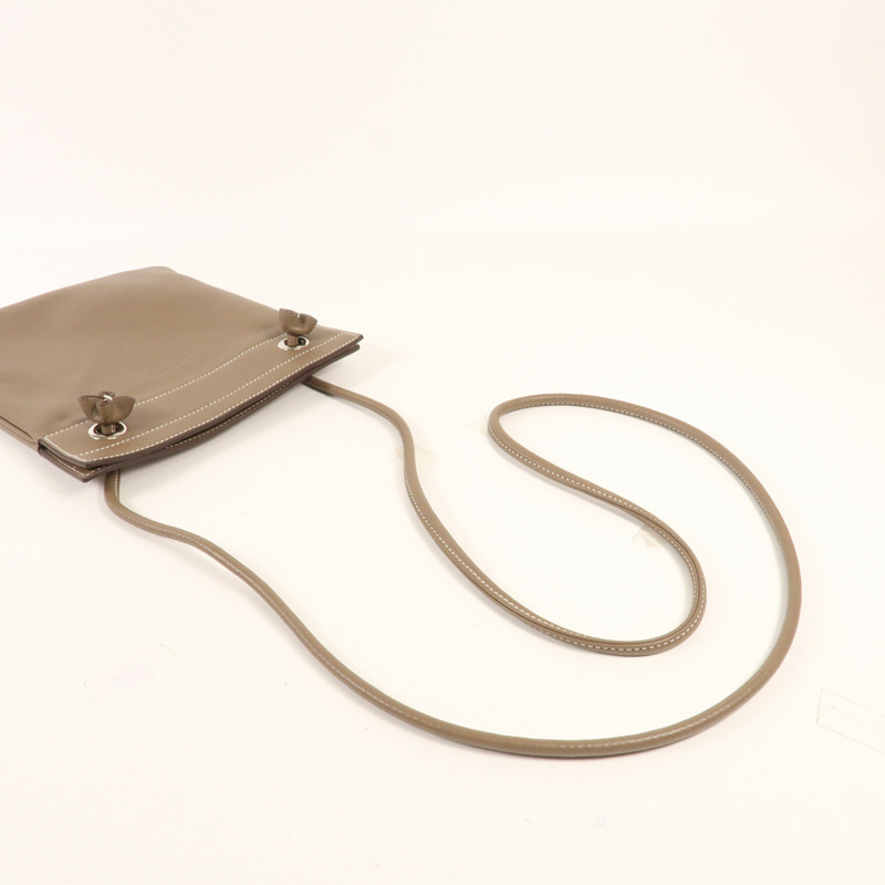 HERMES Swift皮革Aline Mini銀扣肩背袋Etoupe-4