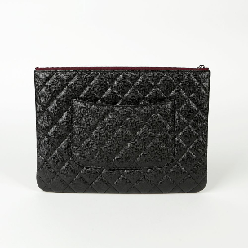 CHANEL Caviar Skin 經典新款中型手拿包 A82545-3