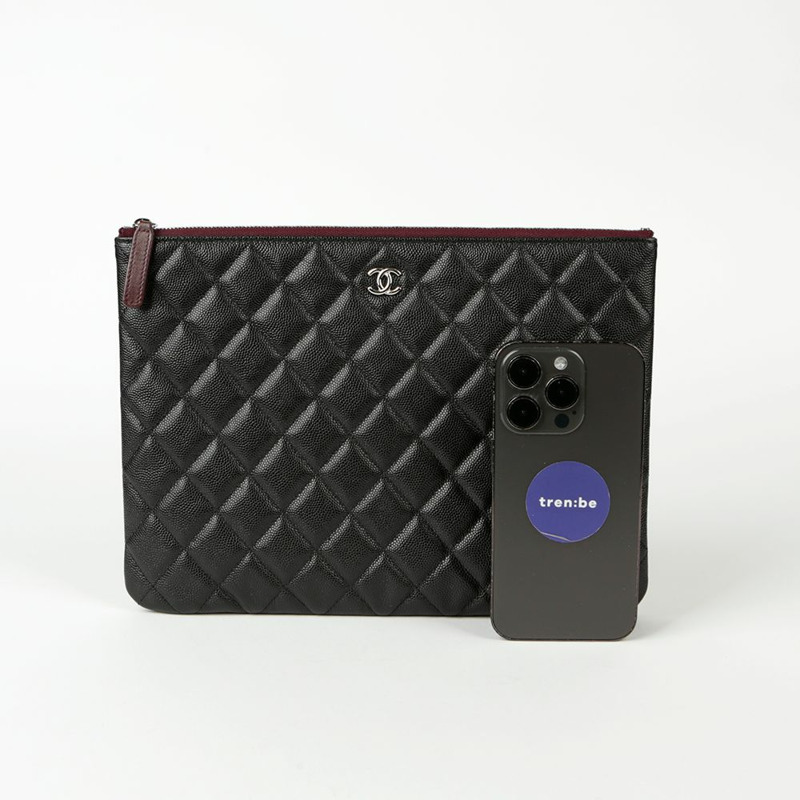 CHANEL Caviar Skin 經典新款中型手拿包 A82545-9