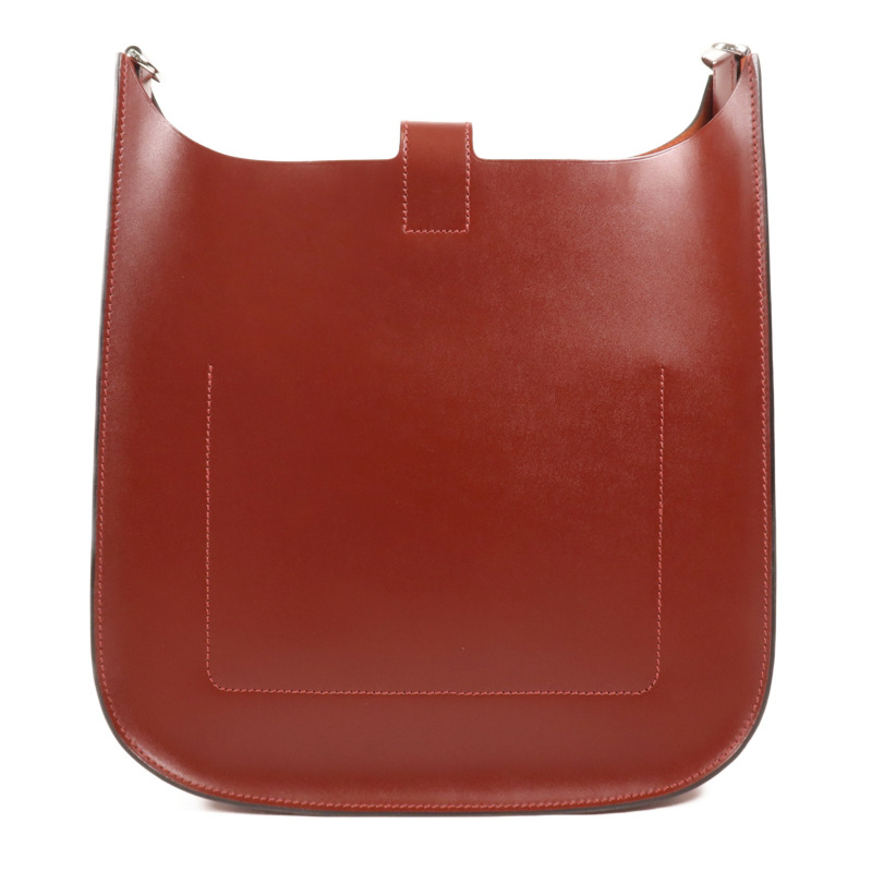 HERMES Vache Hunter皮革Evelyne Sellier 29銀扣肩背袋Rouge H-1