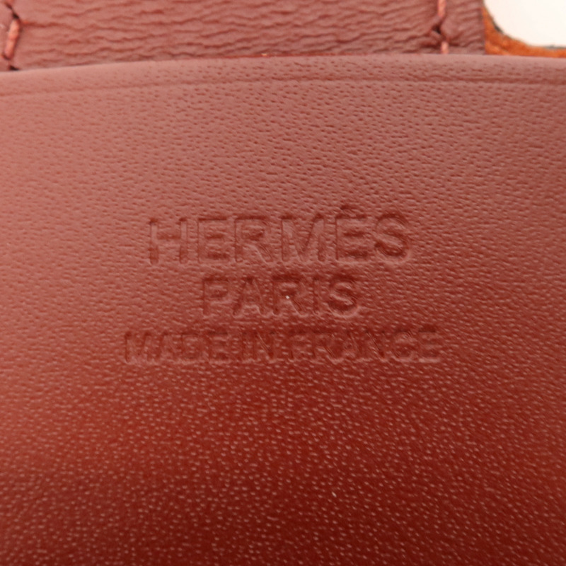 HERMES Vache Hunter皮革Evelyne Sellier 29銀扣肩背袋Rouge H-10