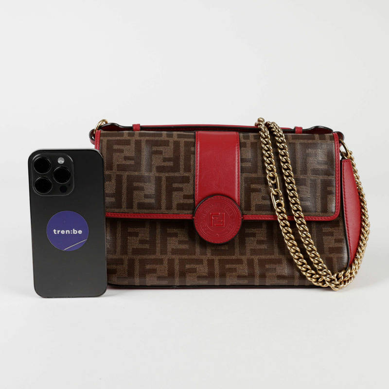 FENDI 雙 F 鏈條單肩斜背包-7