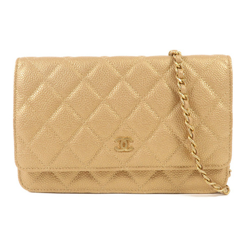 CHANEL 牛皮皮革WOC Wallet On Chain金扣鏈帶肩背袋