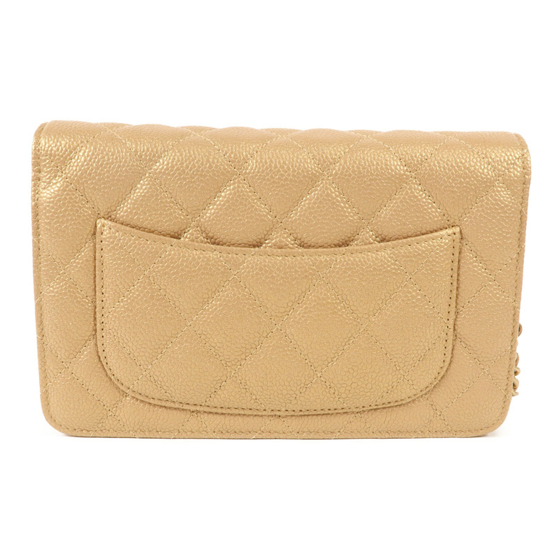 CHANEL 牛皮皮革WOC Wallet On Chain金扣鏈帶肩背袋-1