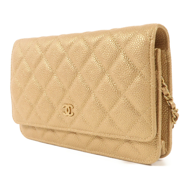 CHANEL 牛皮皮革WOC Wallet On Chain金扣鏈帶肩背袋-2