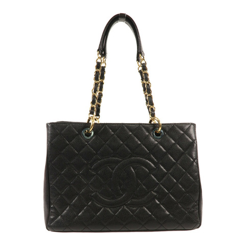 CHANEL 牛皮皮革GST Grand Shopping Tote金扣鏈帶肩背袋