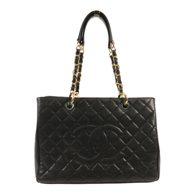 CHANEL 牛皮皮革GST Grand Shopping Tote金扣鏈帶肩背袋-0