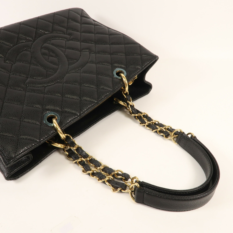 CHANEL 牛皮皮革GST Grand Shopping Tote金扣鏈帶肩背袋-4