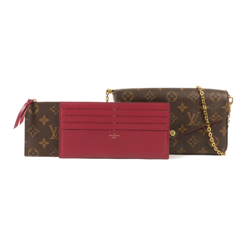 LOUIS VUITTON Monogram Pochette Felicie金扣鏈帶肩背袋-16