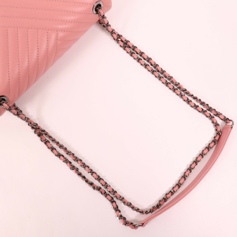 CHANEL 羊皮皮革Chain Shoulder鏈帶肩背袋-4