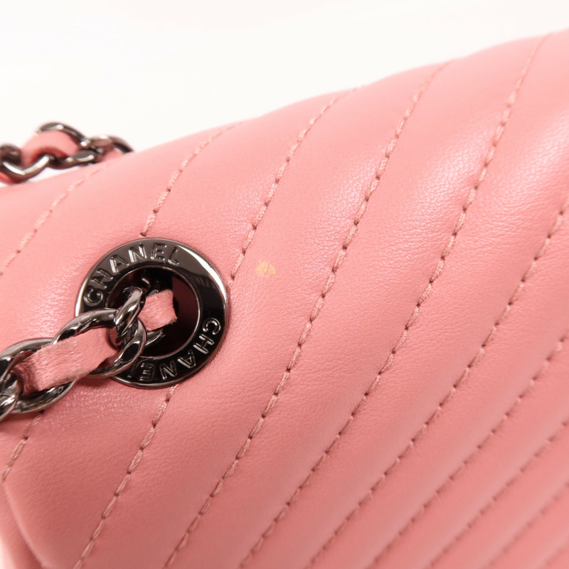 CHANEL 羊皮皮革Chain Shoulder鏈帶肩背袋-13