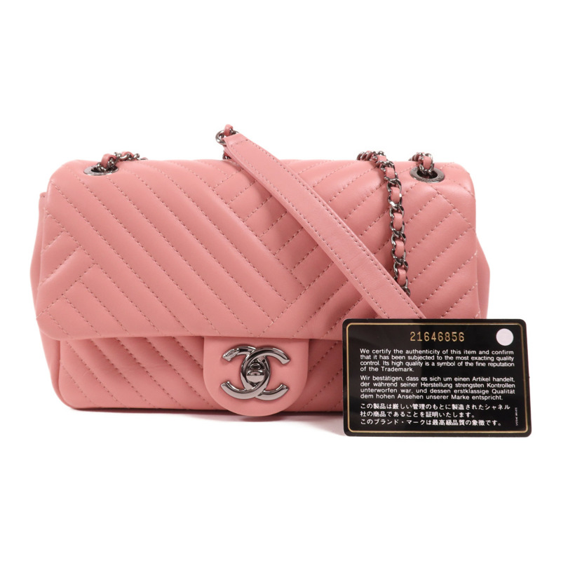 CHANEL 羊皮皮革Chain Shoulder鏈帶肩背袋-14