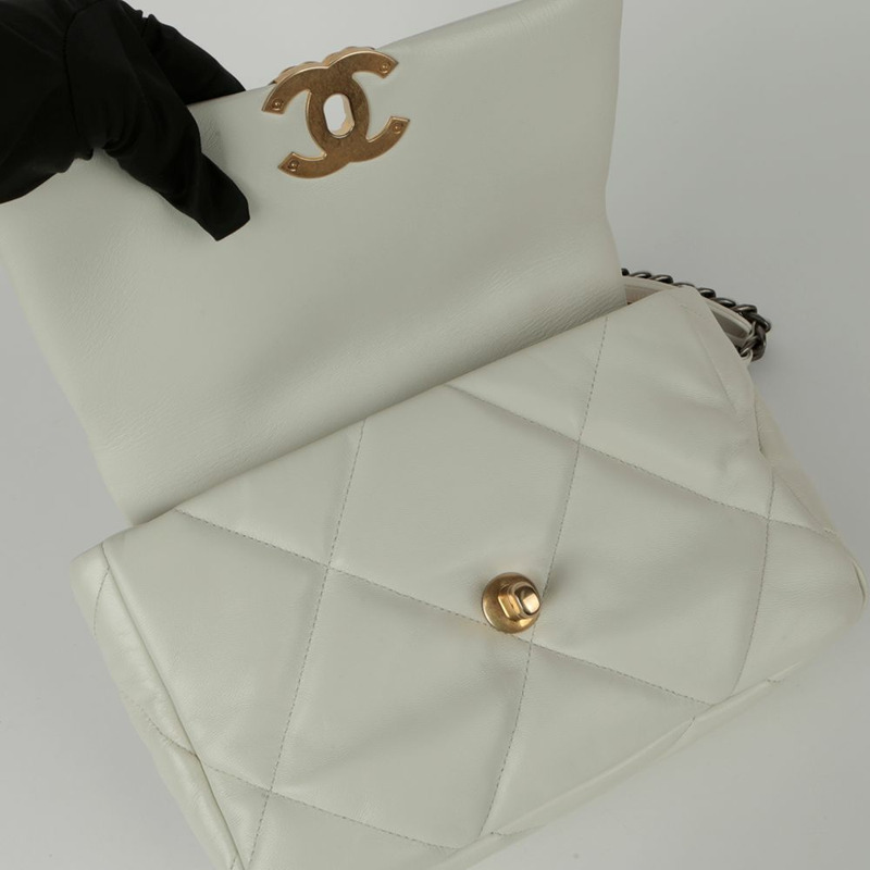 CHANEL 19 中型翻蓋托特包和單肩包-8