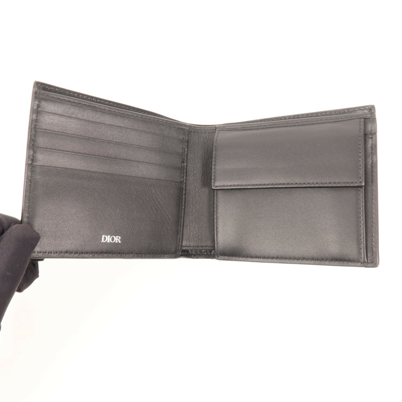Dior 牛皮皮革Wallet銀扣錢包-4