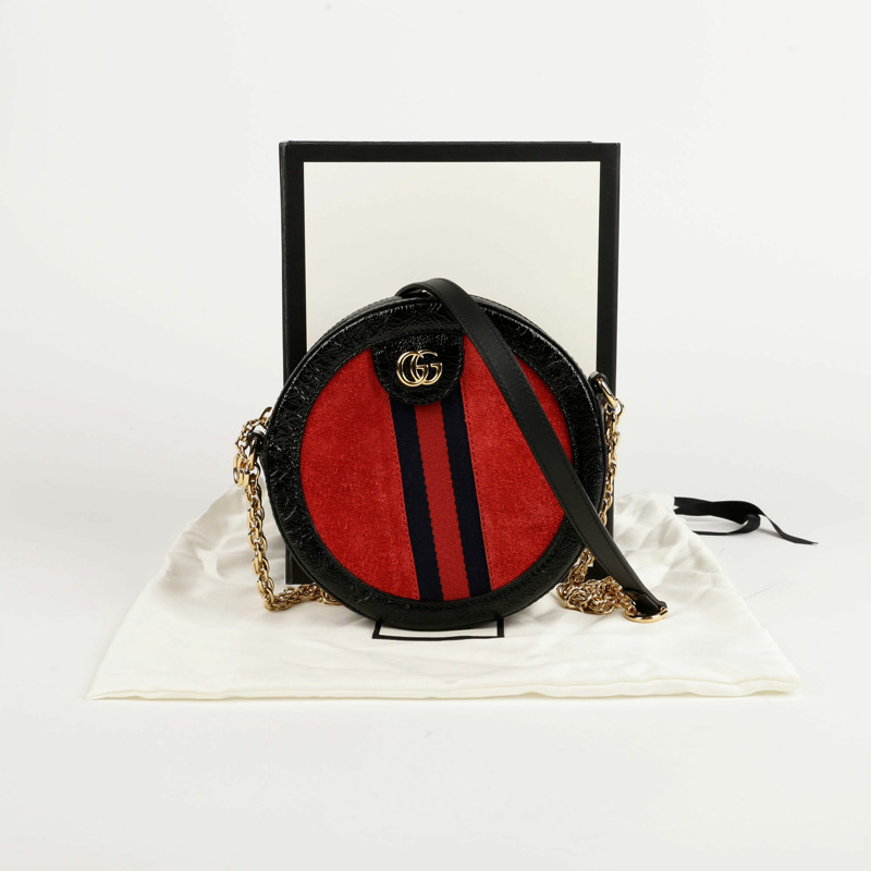 【包稅】GUCCI Ophidia 迷你 GG 圓形肩斜背包 550618-0