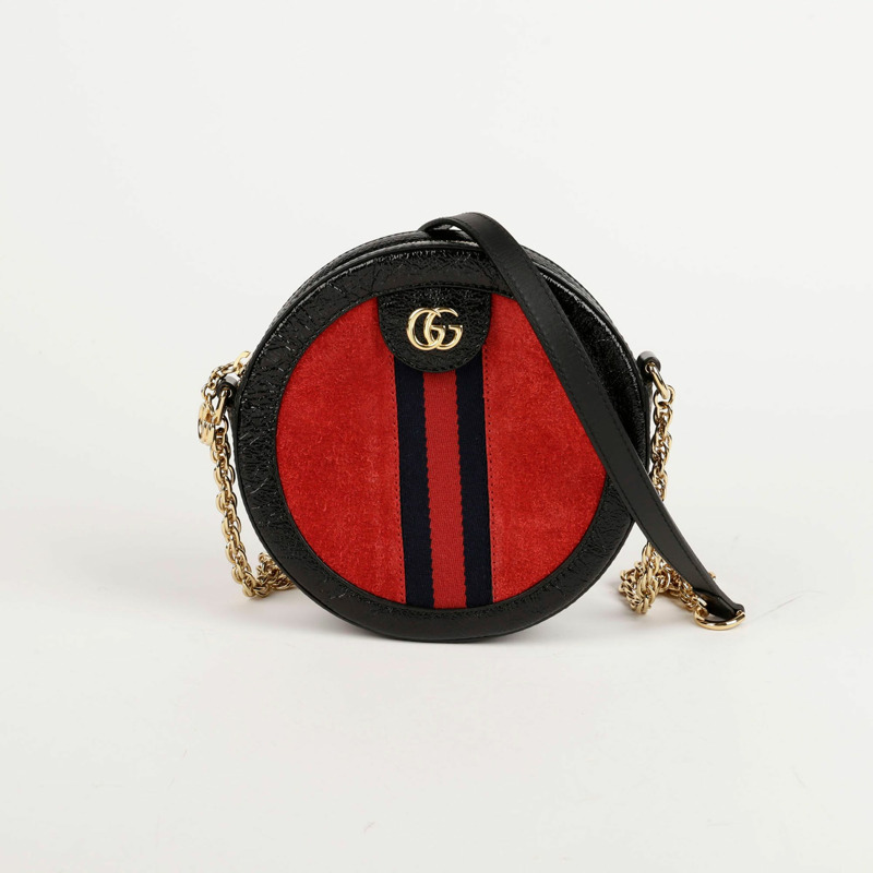 【包稅】GUCCI Ophidia 迷你 GG 圓形肩斜背包 550618-1