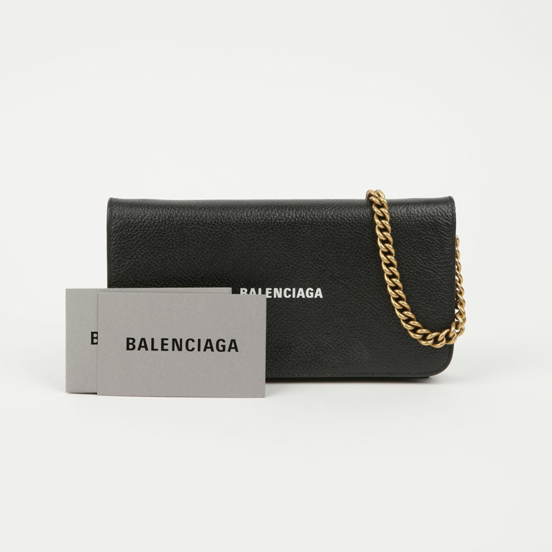 BALENCIAGA 標誌鏈條皮夾斜背包-0