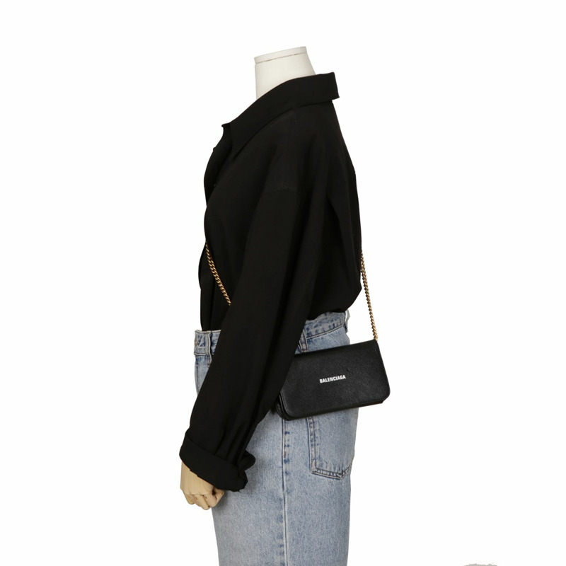 BALENCIAGA 標誌鏈條皮夾斜背包-8