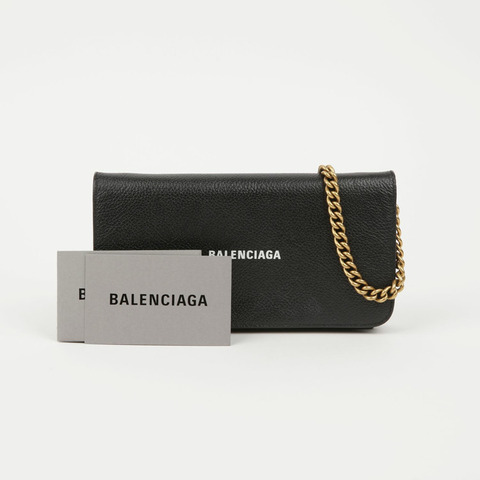 BALENCIAGA Logo鏈條皮夾斜挎包