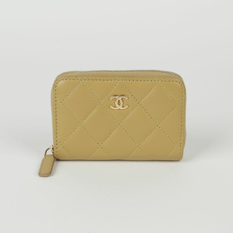 CHANEL Caviar Skin 經典拉鍊零錢包 AP0216-1