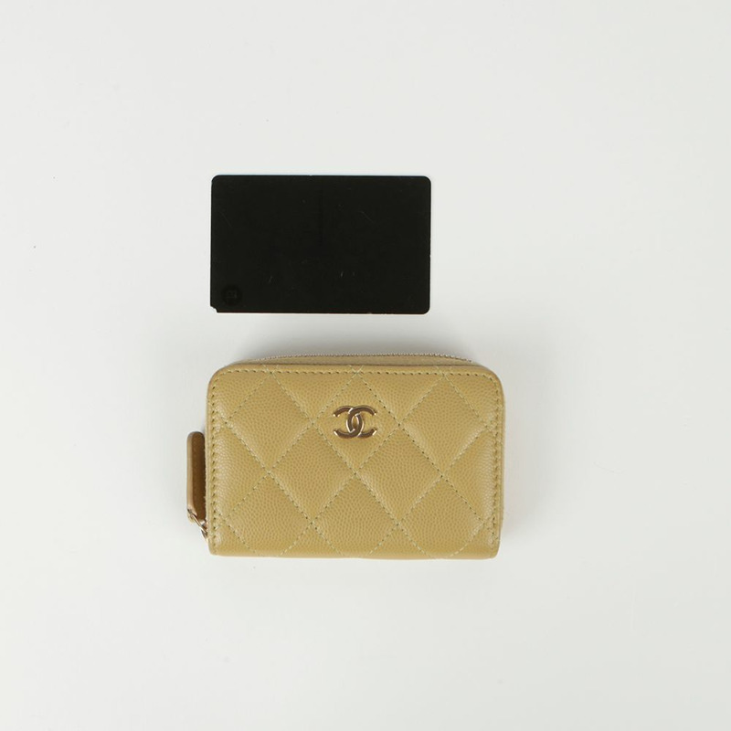 CHANEL Caviar Skin 經典拉鍊零錢包 AP0216-14
