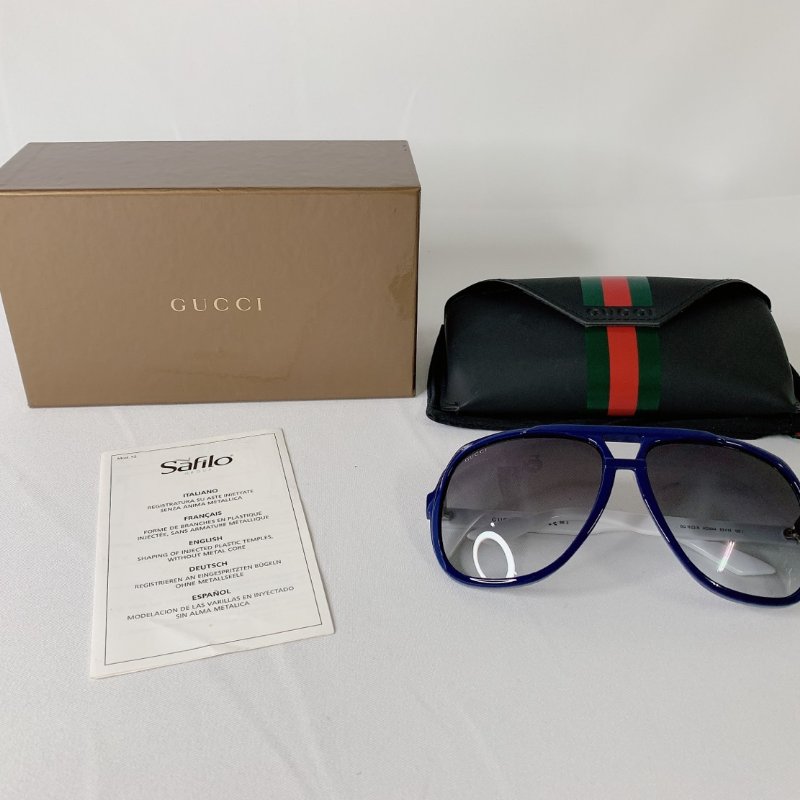 GUCCI 藍白膠框太陽眼鏡-0