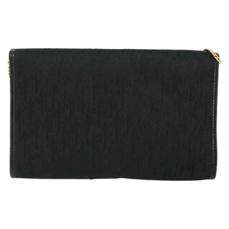 【日本直送】Christian Dior Trotter 帆布鏈條單肩包 黑金 正品 144628-1