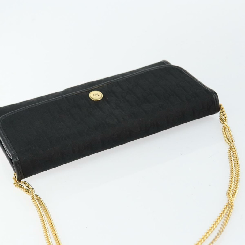 【日本直送】Christian Dior Trotter 帆布鏈條單肩包 黑金 正品 144628-5