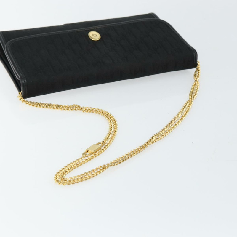 【日本直送】Christian Dior Trotter 帆布鏈條單肩包 黑金 正品 144628-6