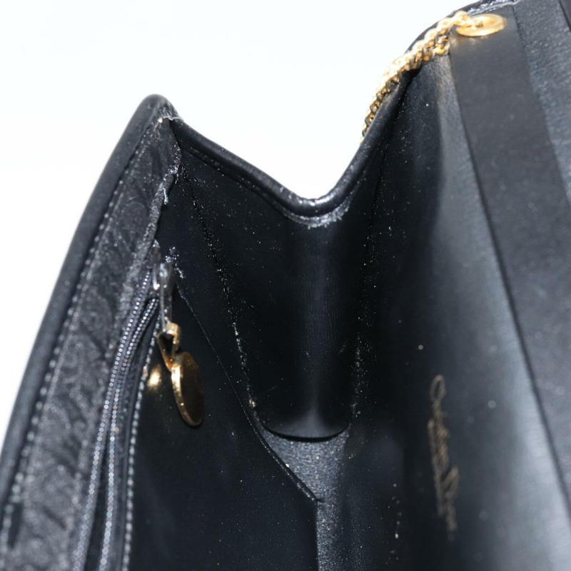 【日本直送】Christian Dior Trotter 帆布鏈條單肩包 黑金 正品 144628-20