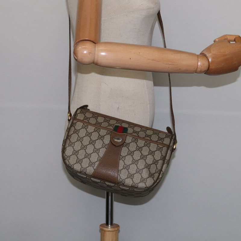 【日本直送】GUCCI GG Supreme Web Sherry Line 單肩包 PVC 米色 56 02 032 正品 145478-20