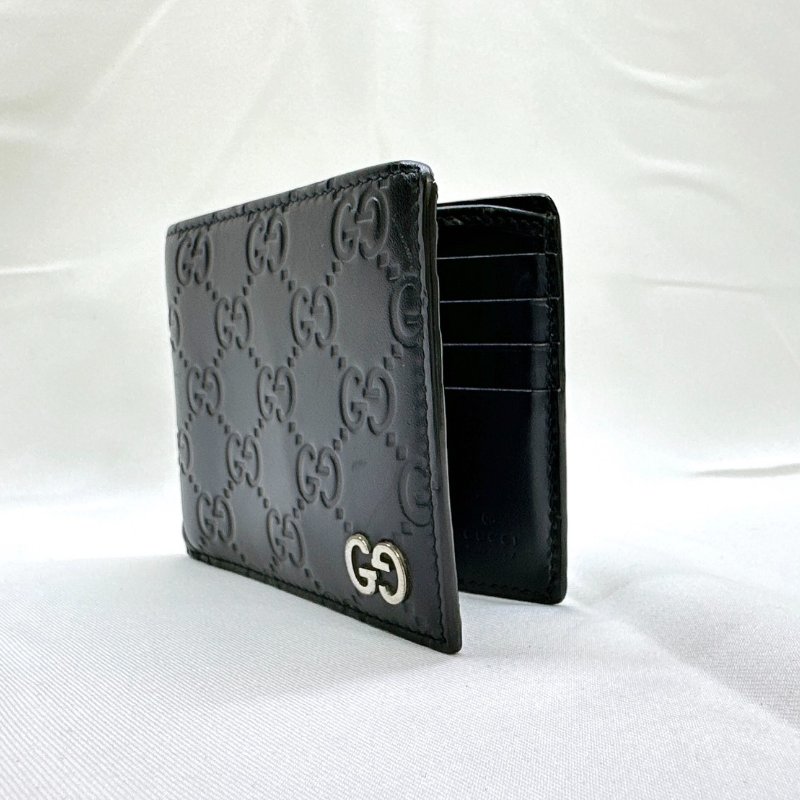 GUCCI 雙G LOGO壓紋男士短夾-2