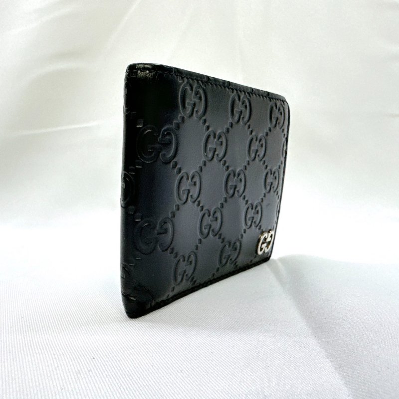 GUCCI 雙G LOGO壓紋男士短夾-3