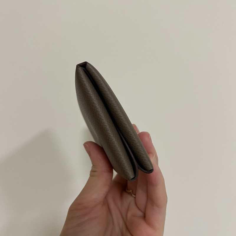 Hermes 大象灰Epsom皮銀釦Calvi Duo零錢卡包-7