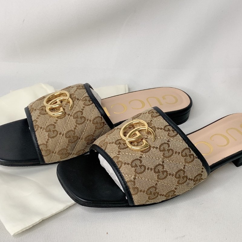 GUCCI 雙G老花涼拖鞋-0