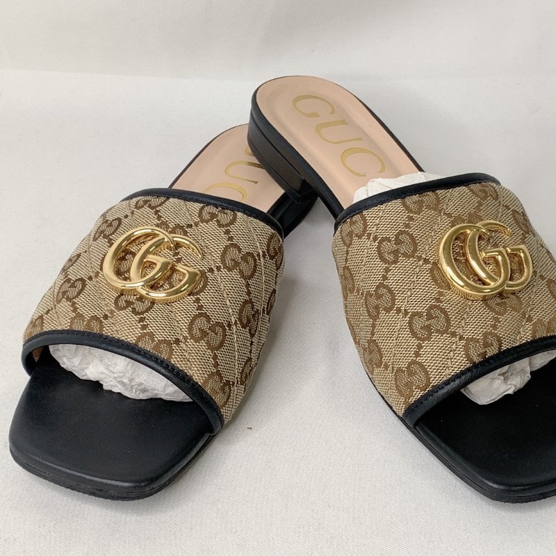 GUCCI 雙G老花涼拖鞋-1