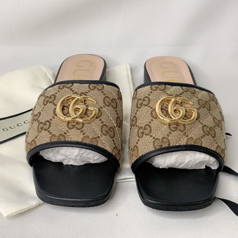 GUCCI 雙G老花涼拖鞋-2