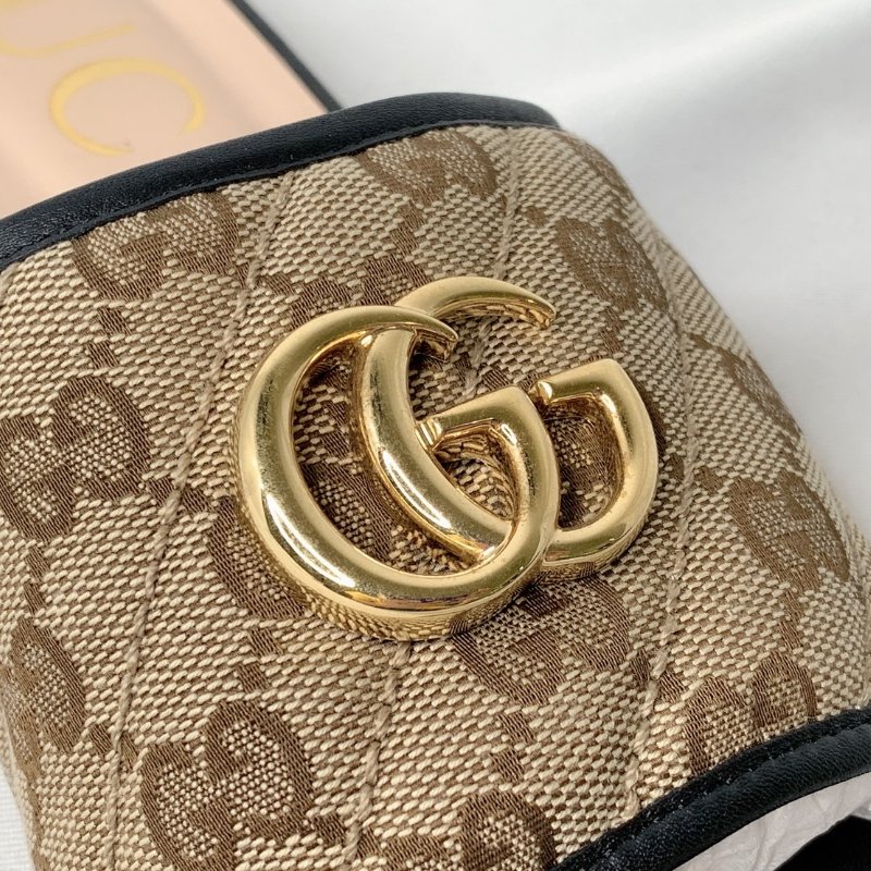 GUCCI 雙G老花涼拖鞋-5