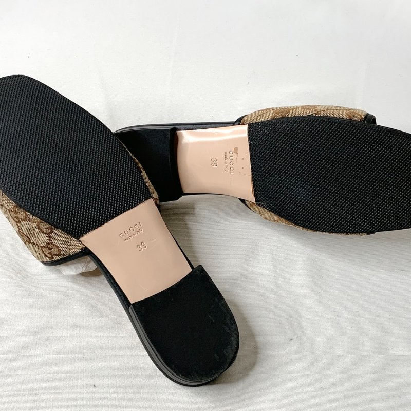 GUCCI 雙G老花涼拖鞋-9