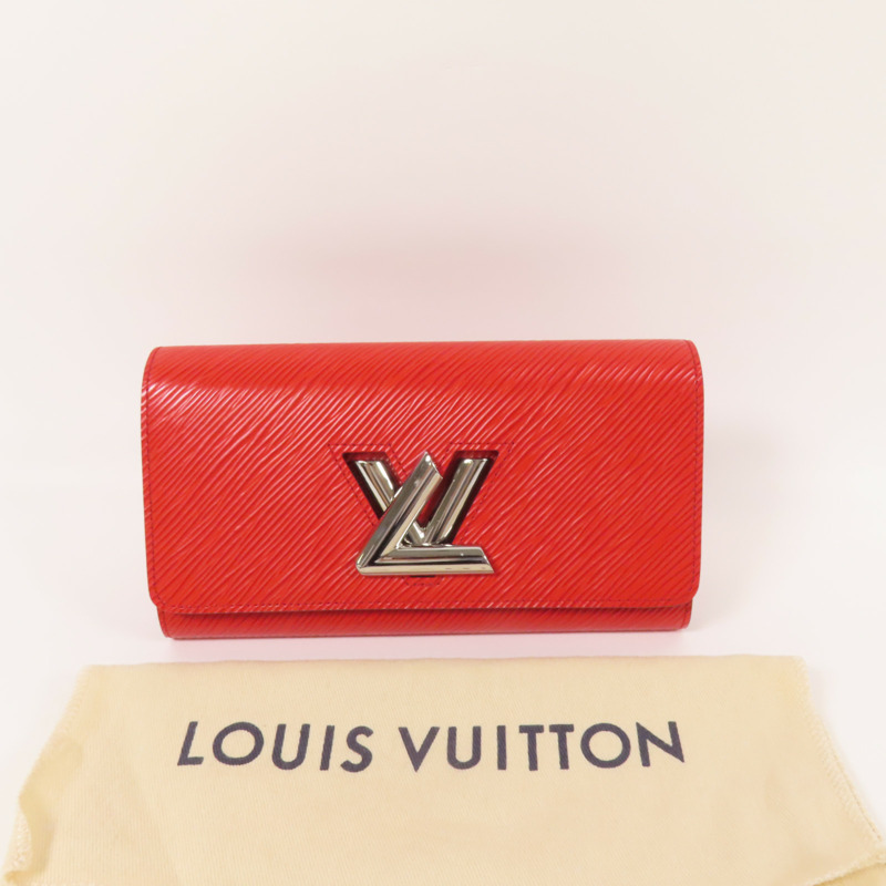 LOUIS VUITTON Epi Twist Wallet銀扣長錢包-9