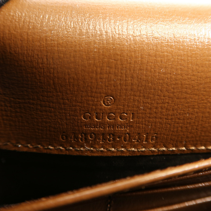 GUCCI 牛皮皮革Shoulder Bag金扣肩背袋-11