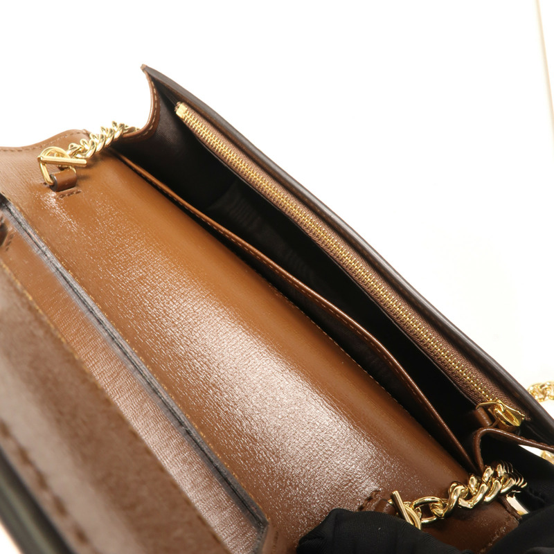 GUCCI 牛皮皮革Shoulder Bag金扣肩背袋-12