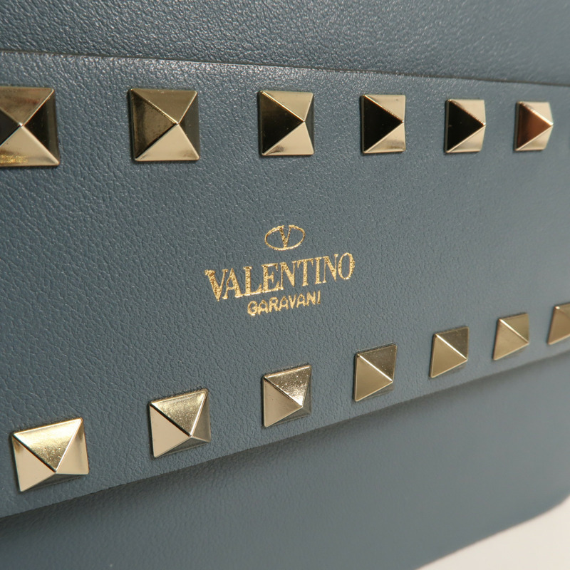 Valentino 牛皮皮革Shoulder Bag銀扣肩背袋-9